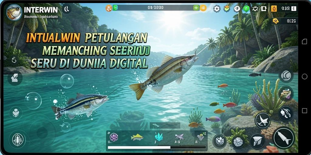 Screenshot INTERWIN menampilkan gameplay memancing yang menarik dan realistis.