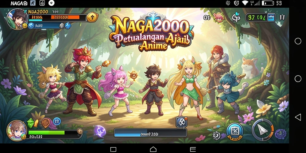 Tampilan gameplay menakjubkan di NAGA2000 dengan karakter anime yang menarik.