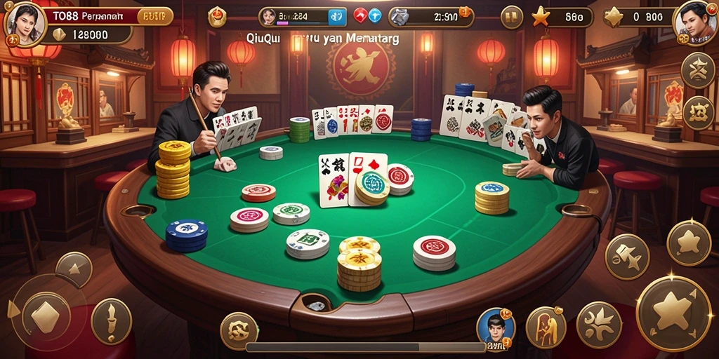 Tampilan seru dan mendebarkan dari gameplay QiuQiu TO88.